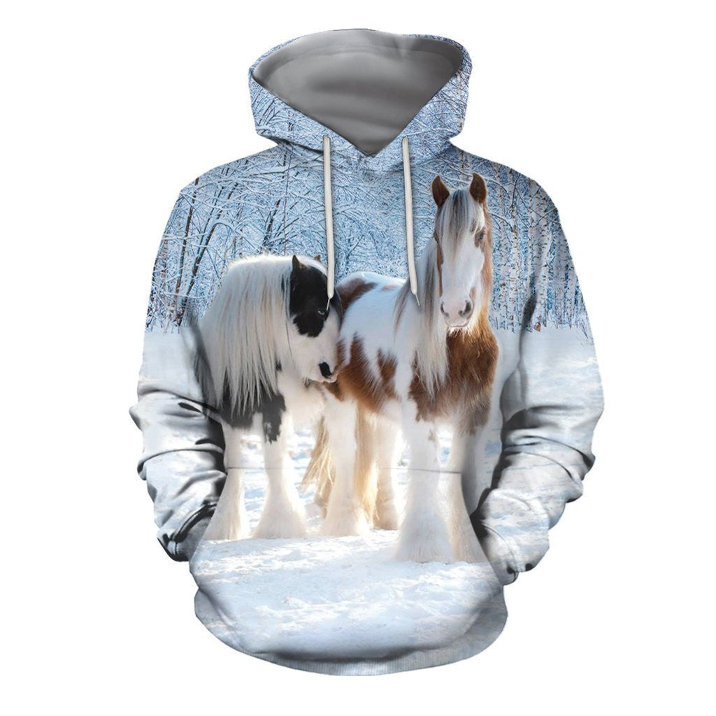 3D All Over Printed Winter Friesian Horse - Amaze Style�?�