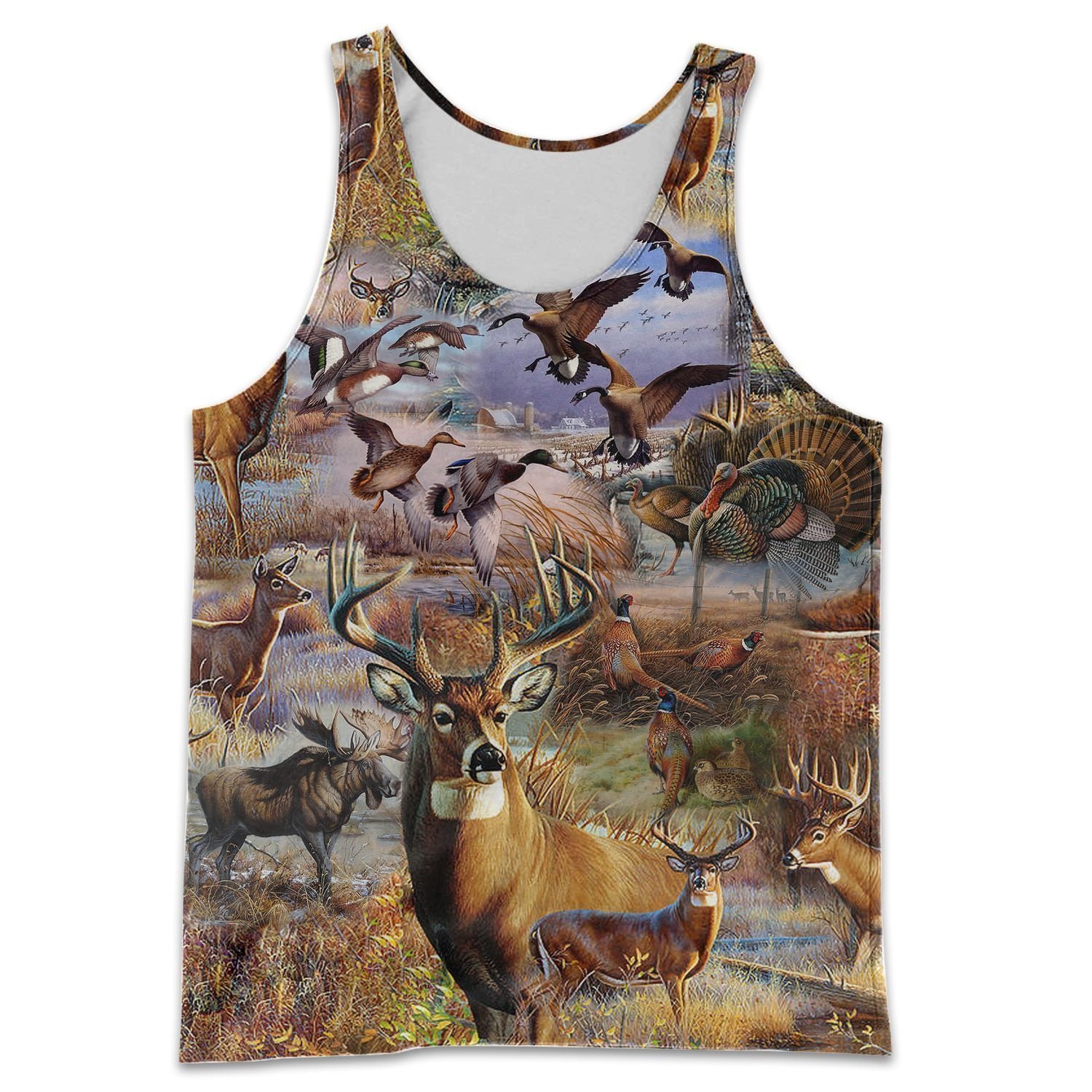 3D All Over Printed Camo Hunting Animals Art Shirts And Shorts