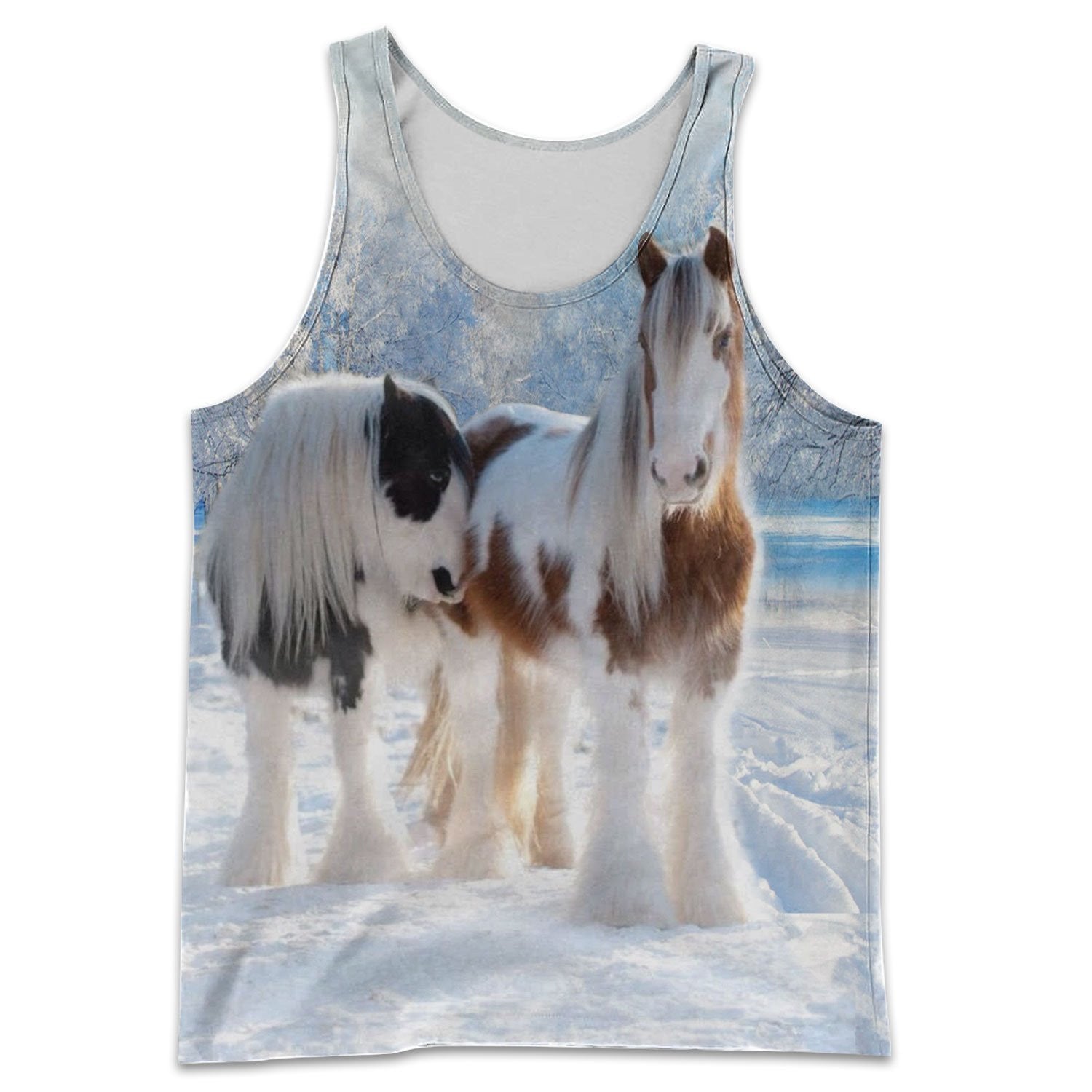 3D All Over Printed Winter Friesian Horse hoodie