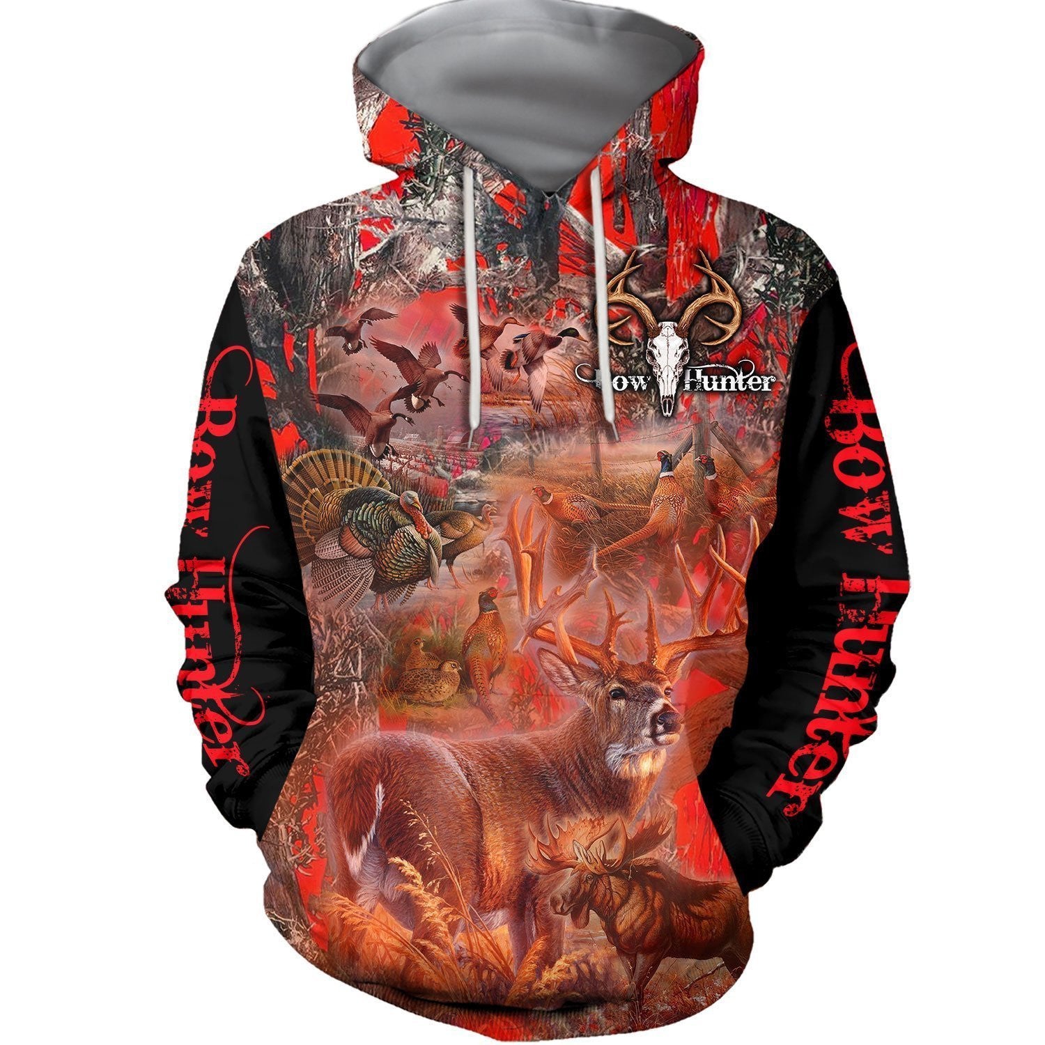 3D All Over Printed Beautiful Red Camo Hunting Hoodie - Amaze Style�?�