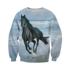 3D All Over Printed Horse Black Shirts And Shorts