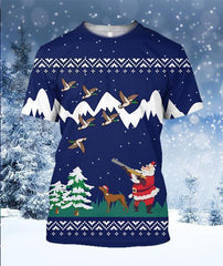 Duck Hunting Christmas T-Shirt 3D All Over Printed