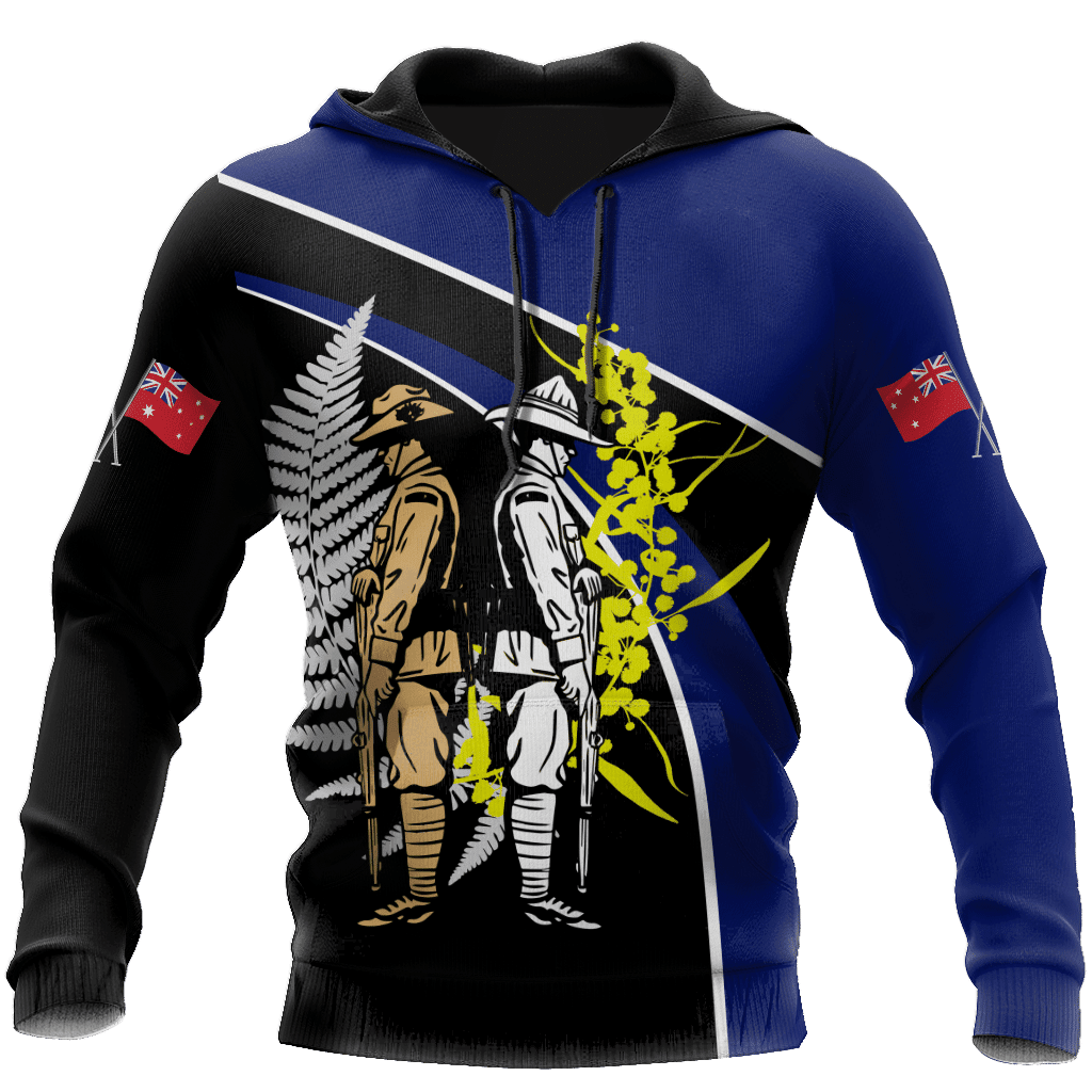 The Ode Fern-Wattle Australia And Kiwi Veteran Blue 3D Print Shirts Hoodie