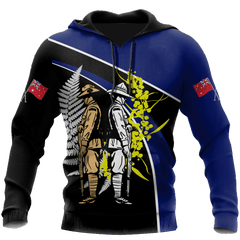 The Ode Fern-Wattle Australia And Kiwi Veteran Blue 3D Print Shirts Hoodie