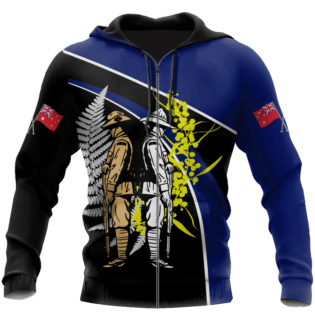 The Ode Fern-Wattle Australia And Kiwi Veteran Blue 3D Print Shirts Hoodie