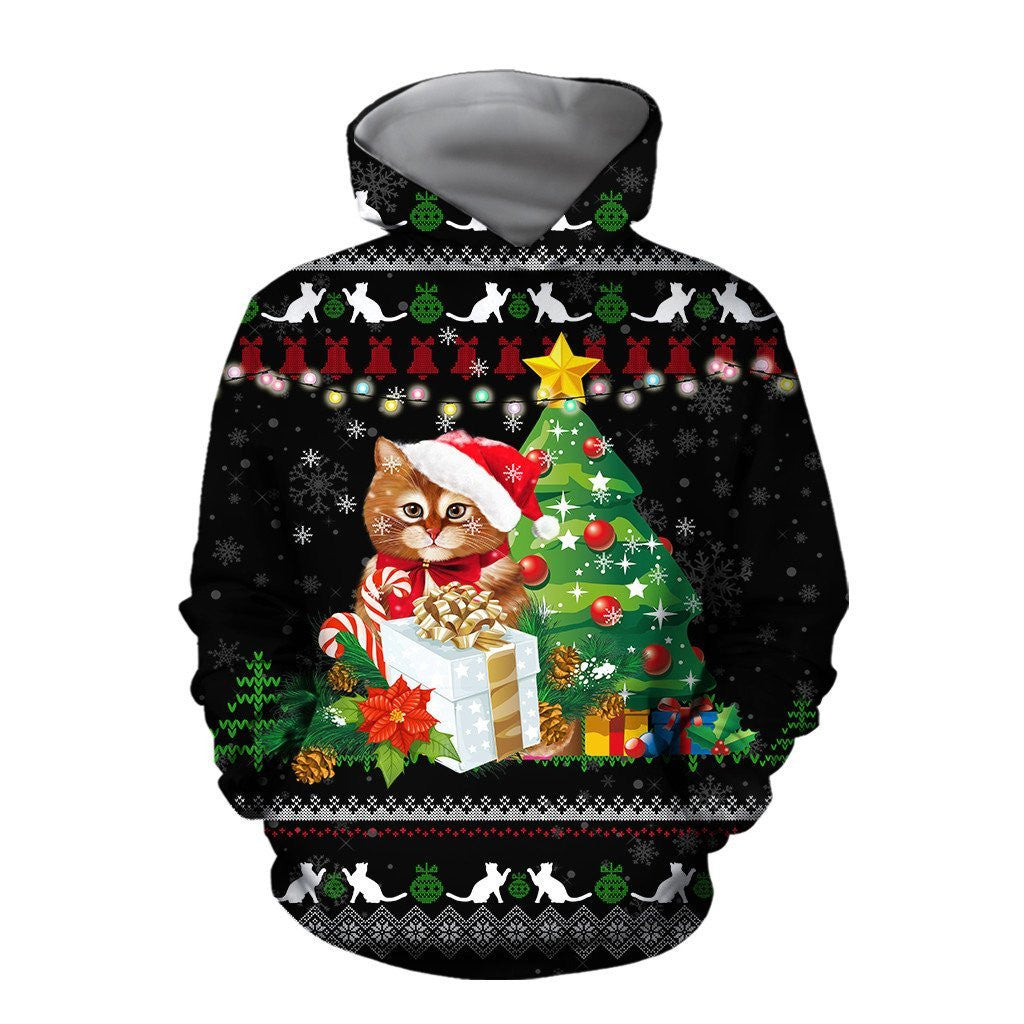 Lovely Christmas Cat 3D All Over Printed Shirts For Men And Women Hoodie