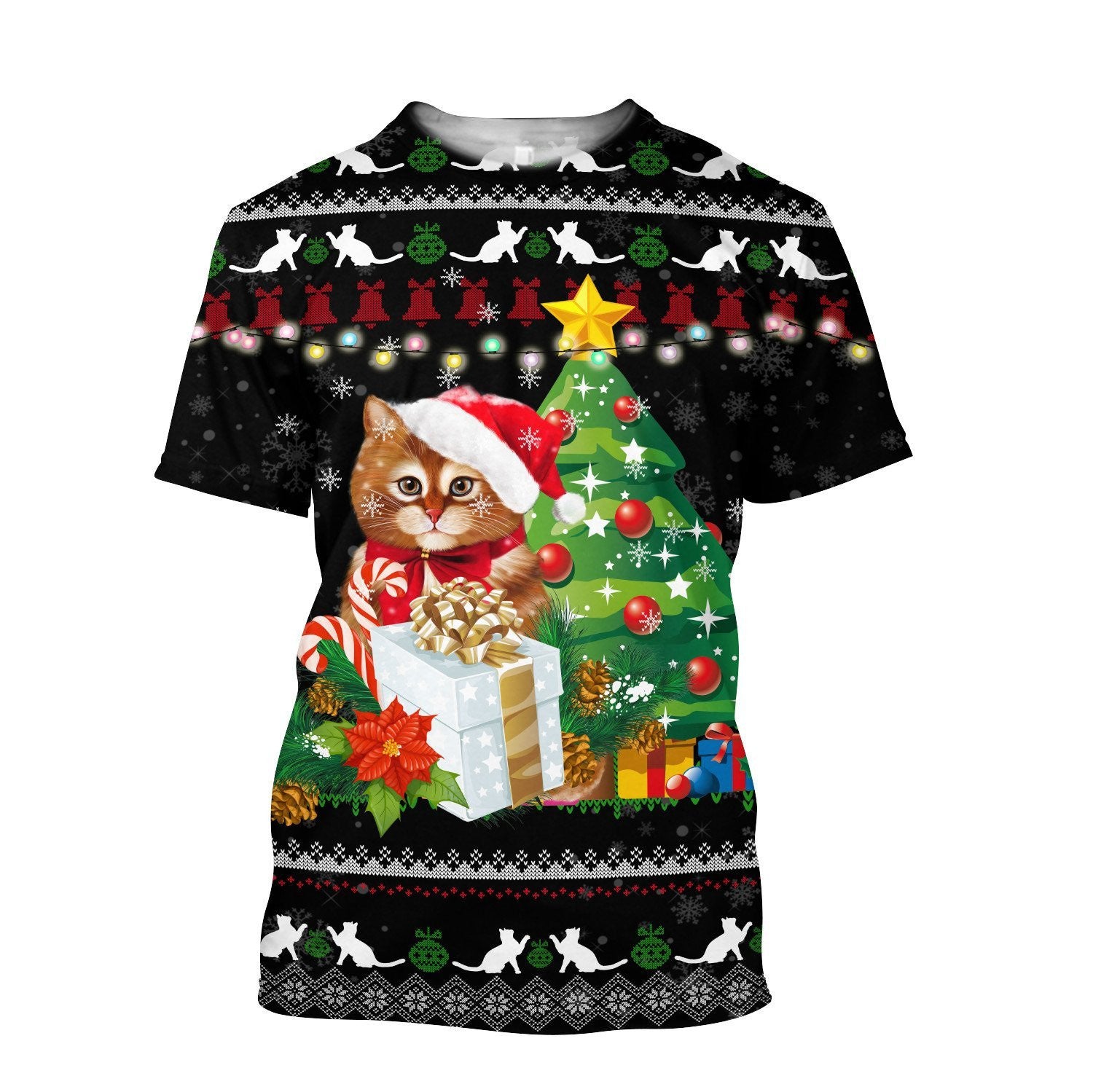 Lovely Christmas Cat 3D All Over Printed Shirts For Men And Women Hoodie