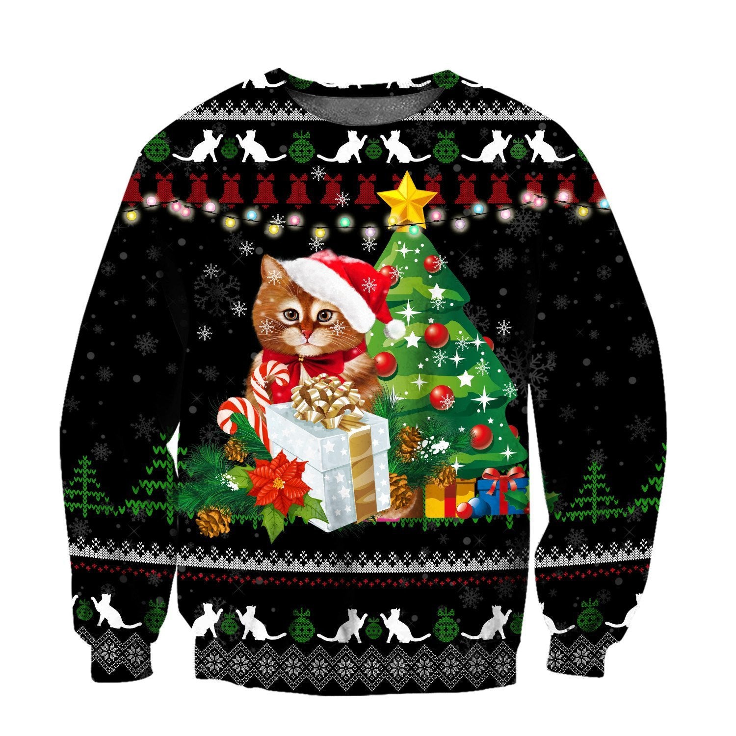 Lovely Christmas Cat 3D All Over Printed Shirts For Men And Women Hoodie