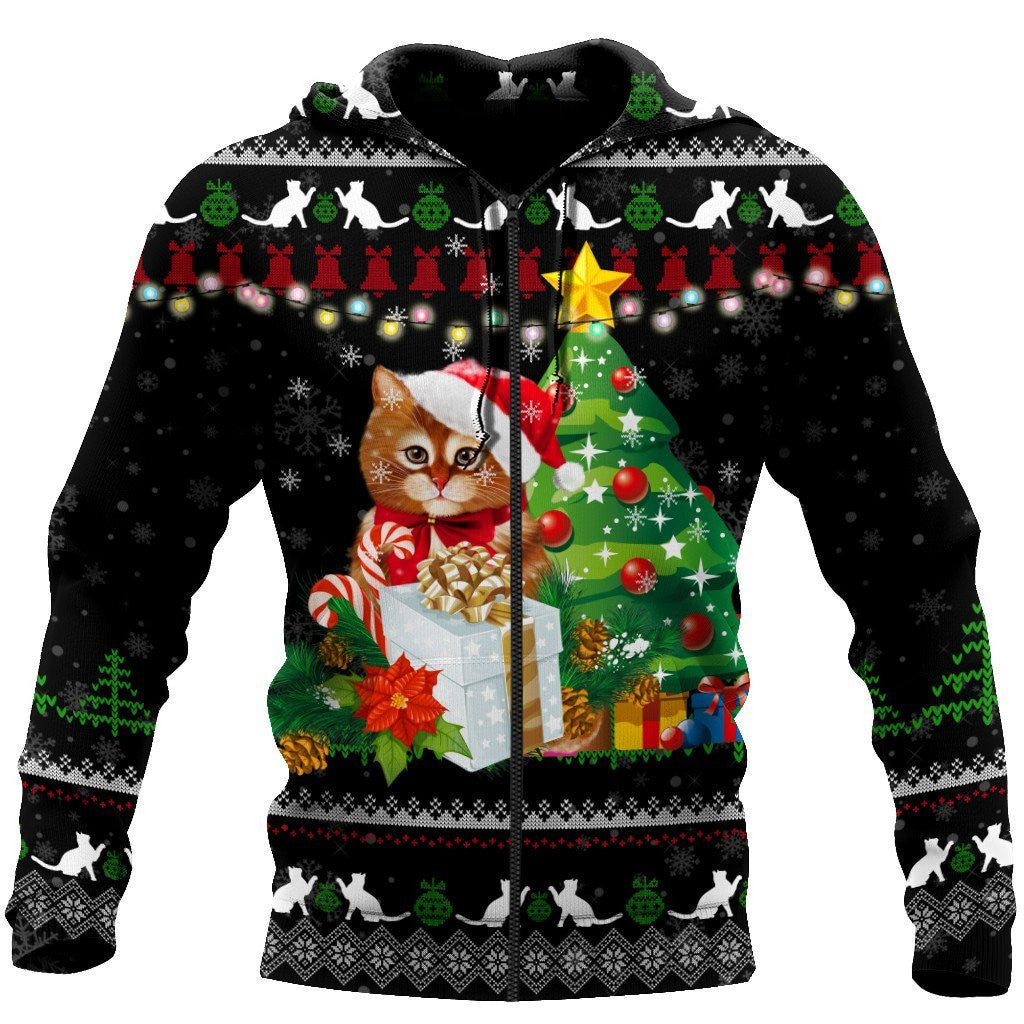 Lovely Christmas Cat 3D All Over Printed Shirts For Men And Women Hoodie