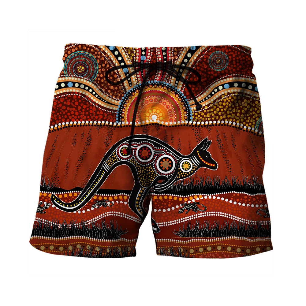 Aboriginal Australia Kangaroo Running Lizard Art Hoodie For Men And Women