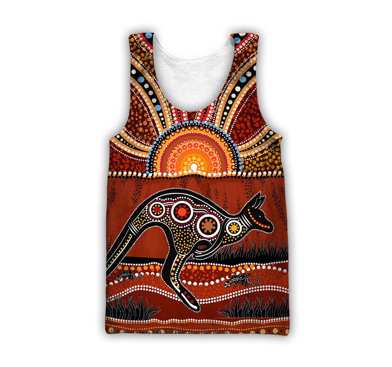 Aboriginal Australia Kangaroo Running Lizard Art Hoodie For Men And Women