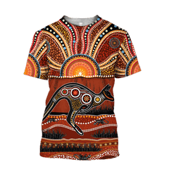 Aboriginal Australia Kangaroo Running Lizard Art Hoodie For Men And Women