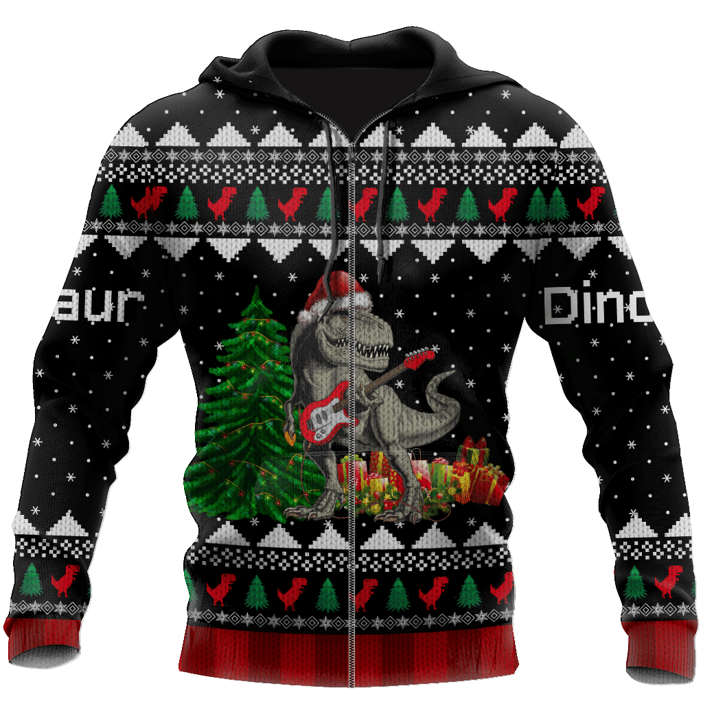 Dinosaur Christmas 3D All Over Printed Shirts Hoodie