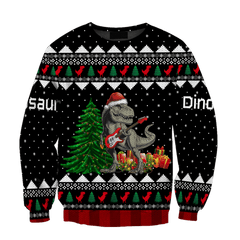 Dinosaur Christmas 3D All Over Printed Shirts Hoodie