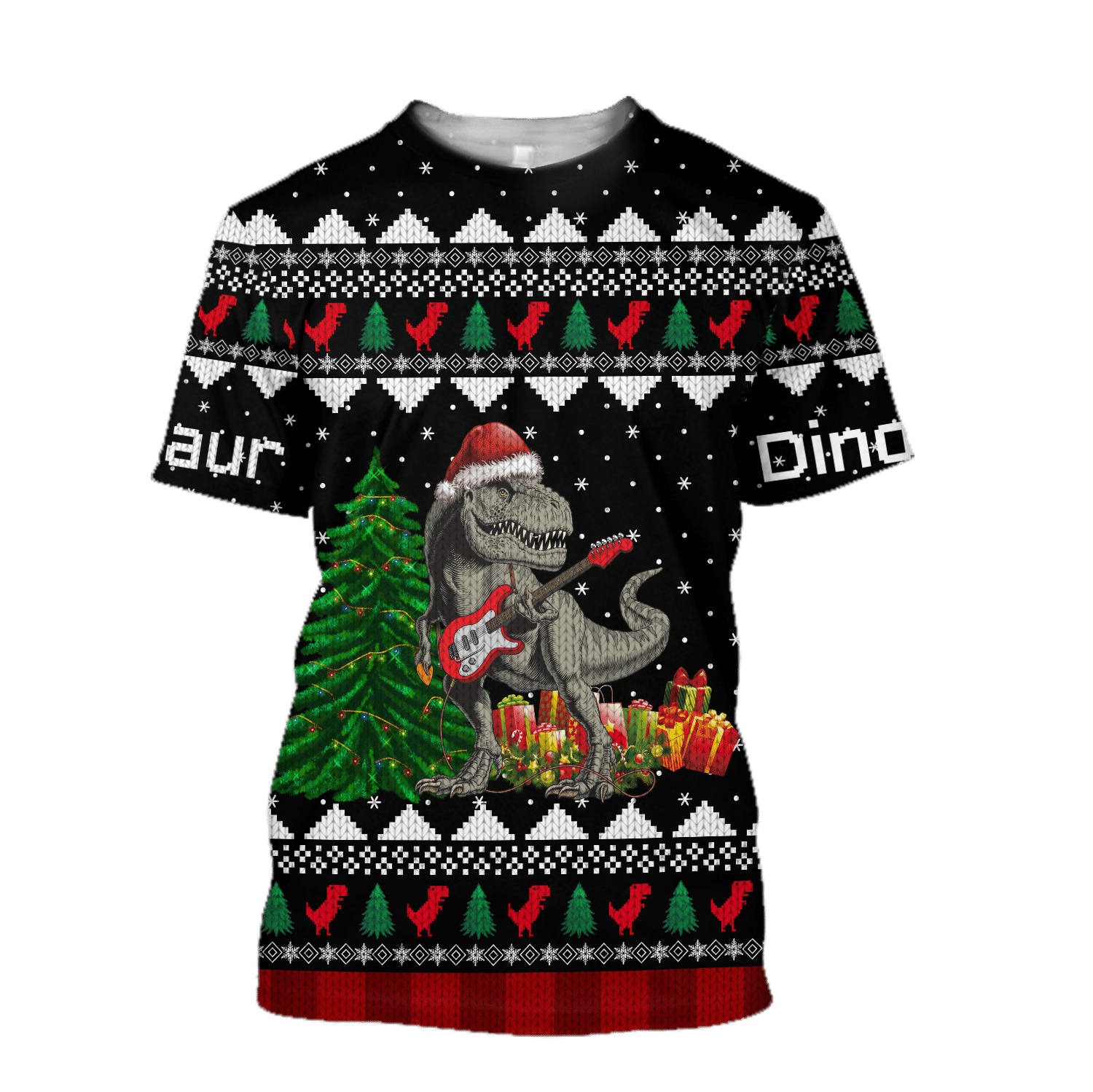 Dinosaur Christmas 3D All Over Printed Shirts Hoodie