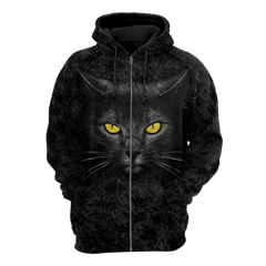 Black Cat Face Hair Premium Hoodie Sweatshirt Cover