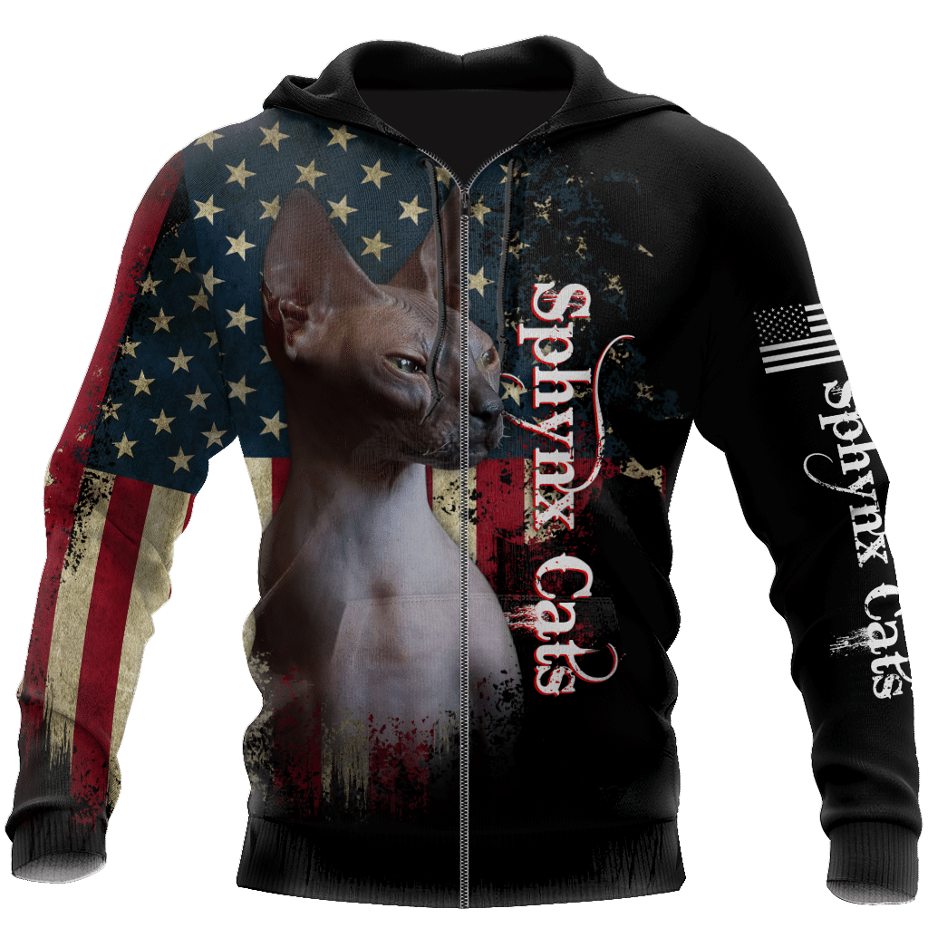 American Sphynx Cat 3D Printed Shirts For Men And Women Hoodie