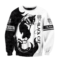 Love Black Cat Tattoo 3D All Over Shirts For Men And Women Hoodie