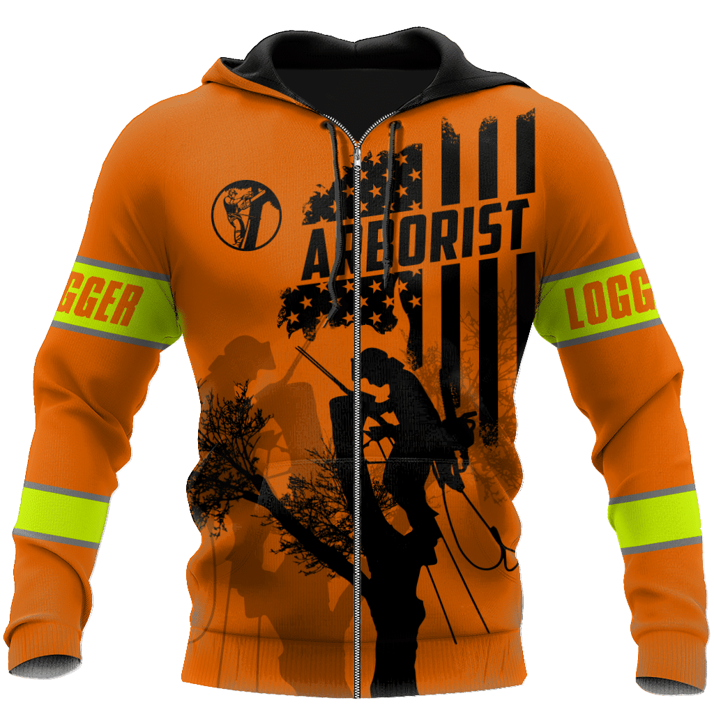 America Logger Man Orange Unisex Shirts Hoodie