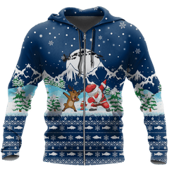 Hc Christmas Santa Fishing YoloBlue Hoodie