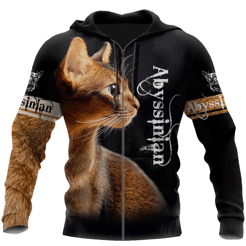 Abyssinian Cat Tattoo 3D Printed Shirts For Men And Women Hoodie