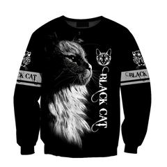 Love Black Cat Tattoo Black 3D All Over Shirts For Men And Women Hoodie