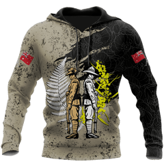 Anzac Day In My Heart Australia And Kiwi Veteran 3D Print Shirt Hoodie