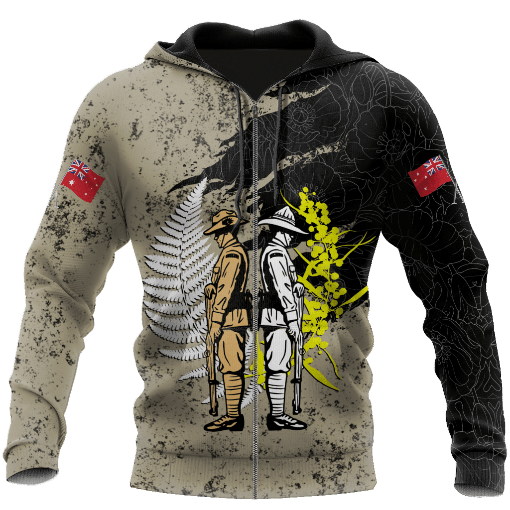 Anzac Day In My Heart Australia And Kiwi Veteran 3D Print Shirt Hoodie