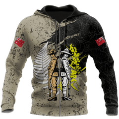 Anzac Day In My Heart Australia And Kiwi Veteran 3D Print Shirt Hoodie