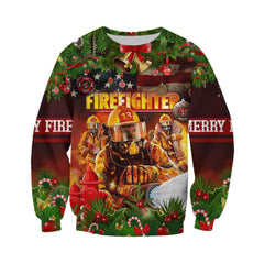 CHRISTMAS FIREFIGHTER 3D ALL OVER PRINTED SHIRTS MP830 - Amaze Style™-Apparel