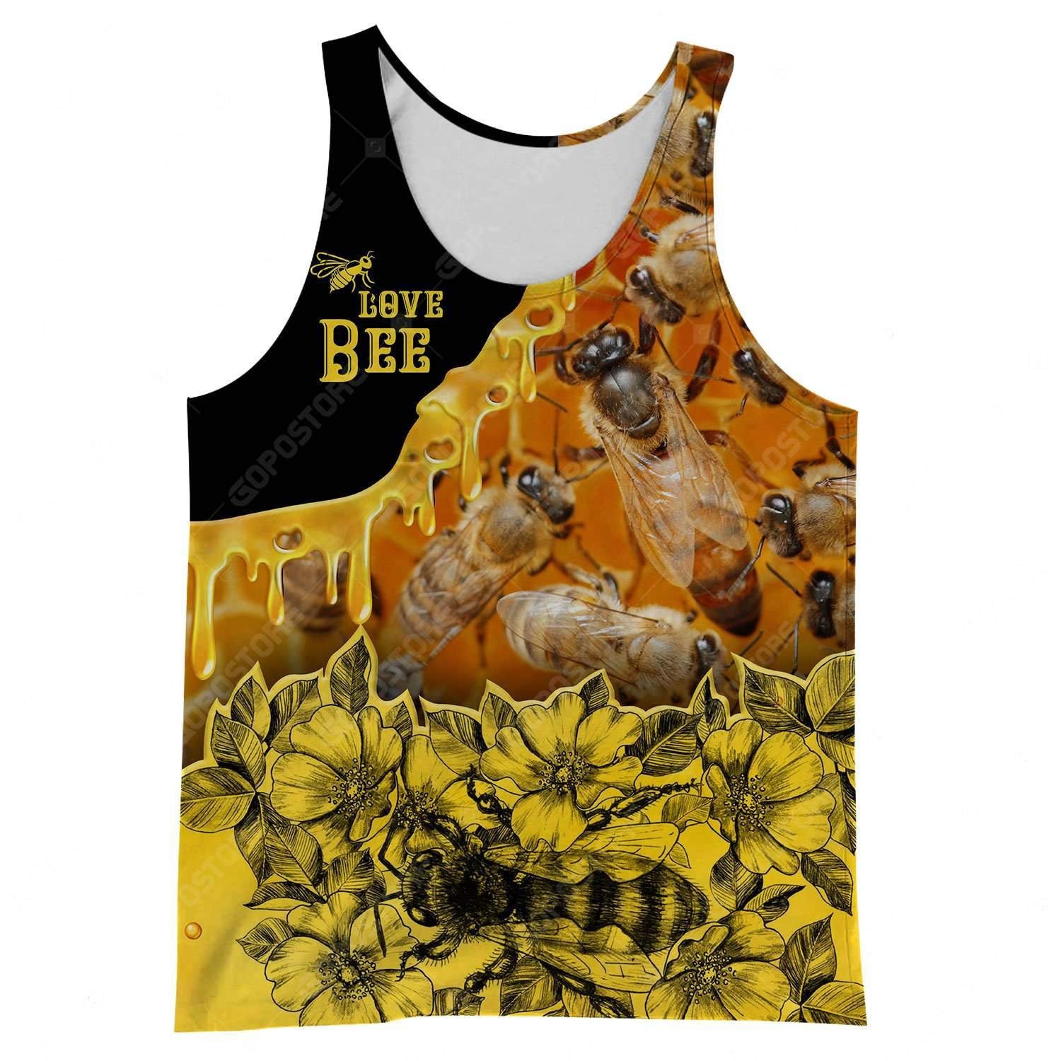 Beautiful Bee Art 3D All Over Printed Shirts For Men And Women Hoodie