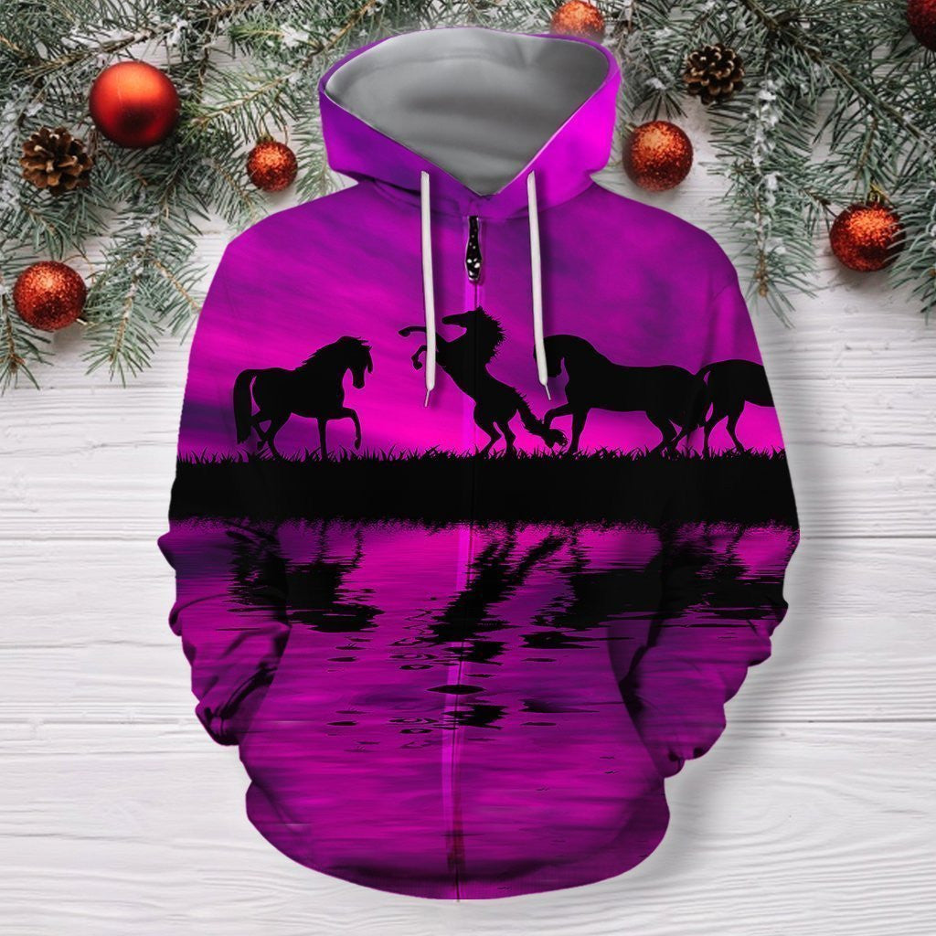 3D All Over Print  Animals Horse Hoodie NK - Amaze Style™-Apparel