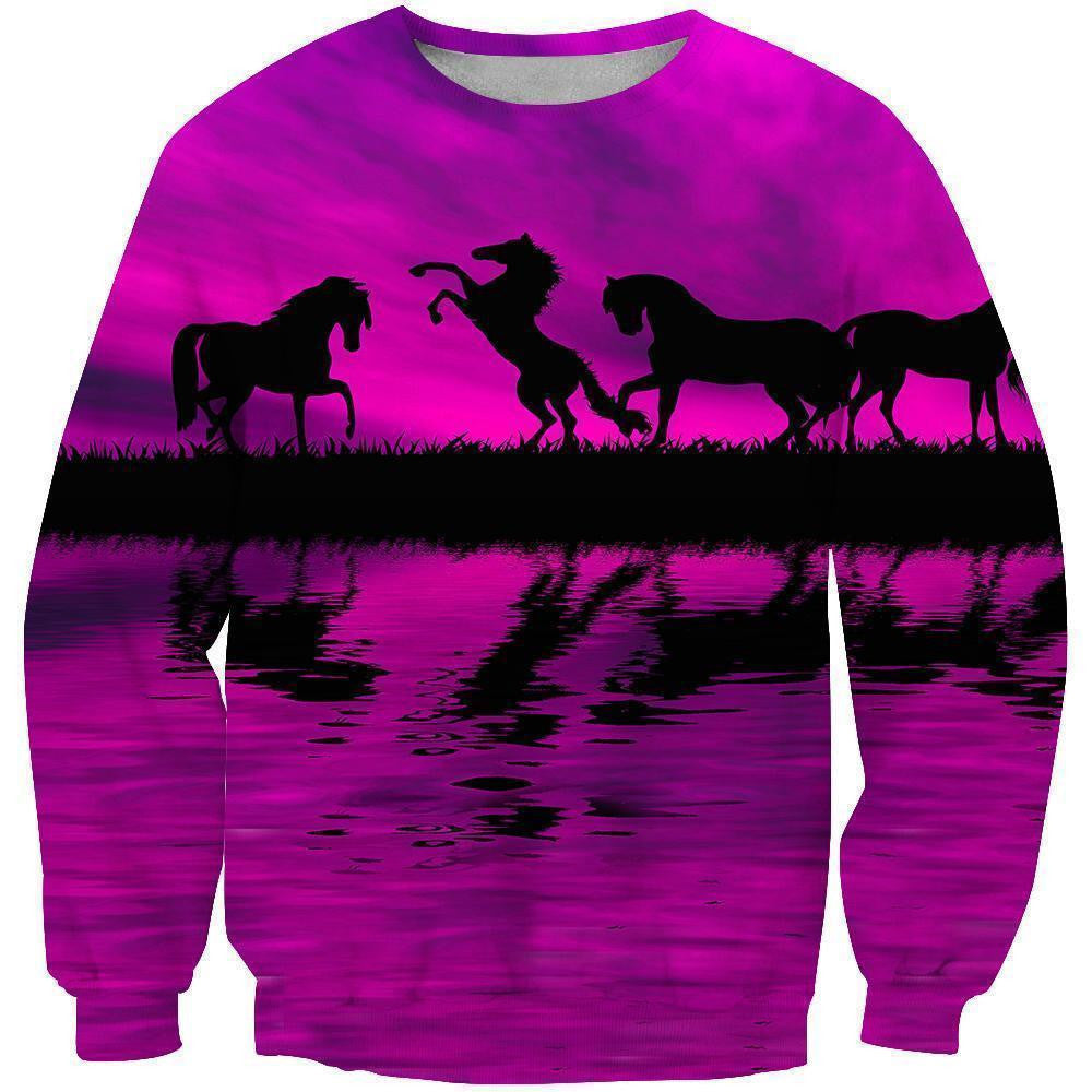 Animals Horse Hoodie 3D All Over Printed