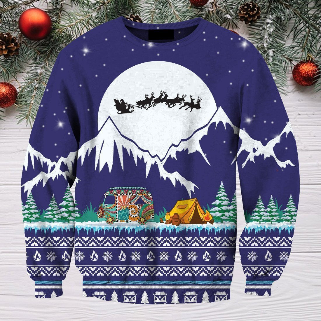 Camping Christmas Hoodie 3D All Over Printed