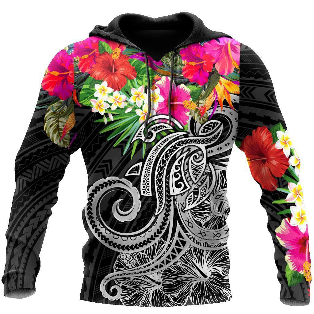 Amazing Hibiscus And Frangipani Hoodie Tshirt for Men and Women-ML - Amaze Style™-Apparel