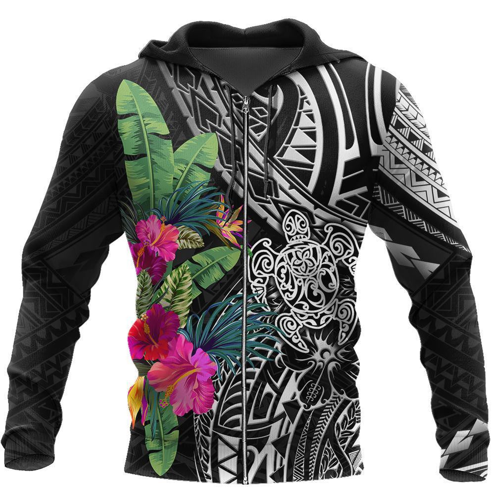 Amazing Hibiscus Turtle Hoodie Tshirt for Men and Women-ML - Amaze Style™-Apparel