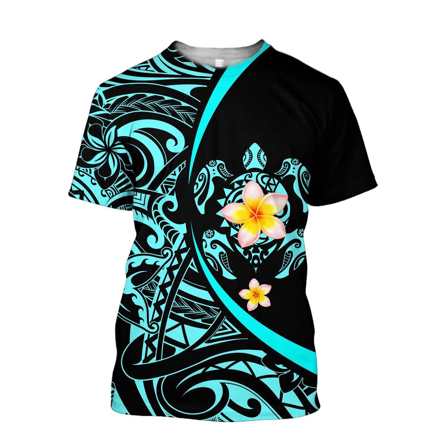 Amazing Polynesian Sea Turtle Tattoo & Hibiscus Hoodie Tshirt For Men And Women