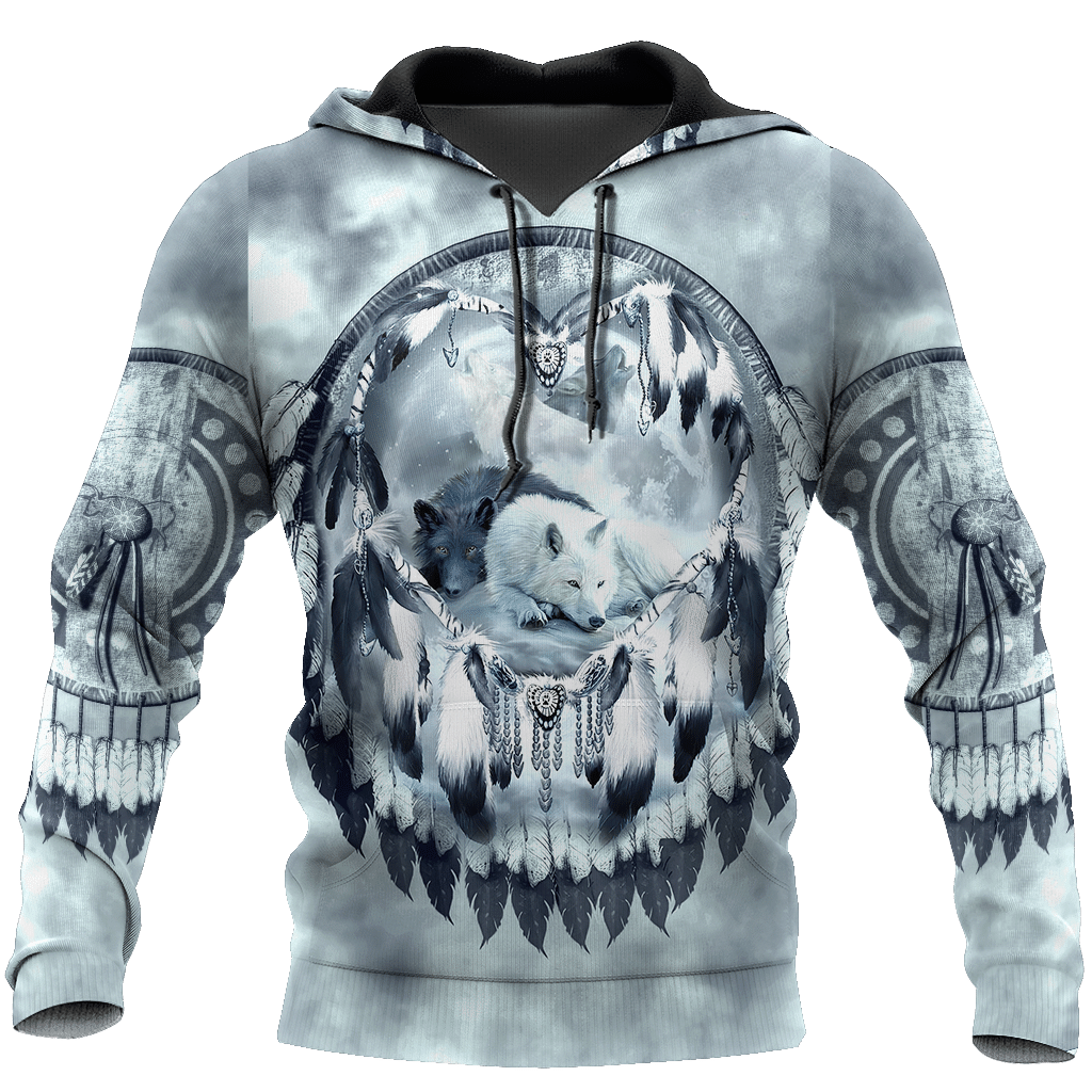 Premium Unisex Hoodie Couple Wolf 3D All Over Printed ML - Amaze Style™-Apparel