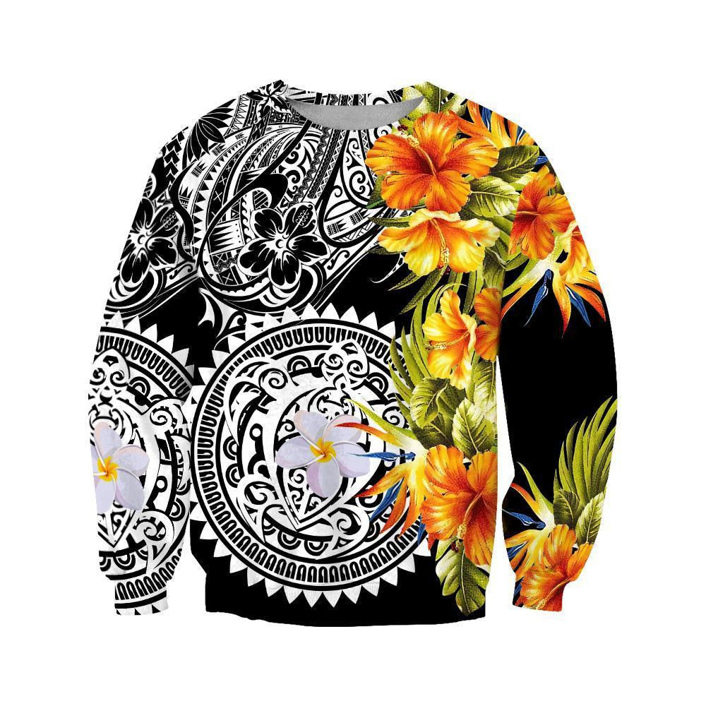 Amazing Polynesian Turtle Tattoo & Hibiscus Hoodie Tshirt For Men And Women