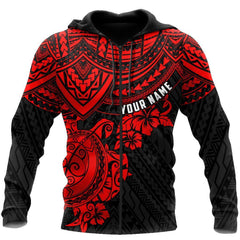 Amazing Polynesian Red Tattoo Customize 3D All Over Printed Shirts For Men And Women Hoodie