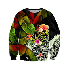 Amazing Turtle Polynesian Over Printed Hoodie Tshirt For Men And Women