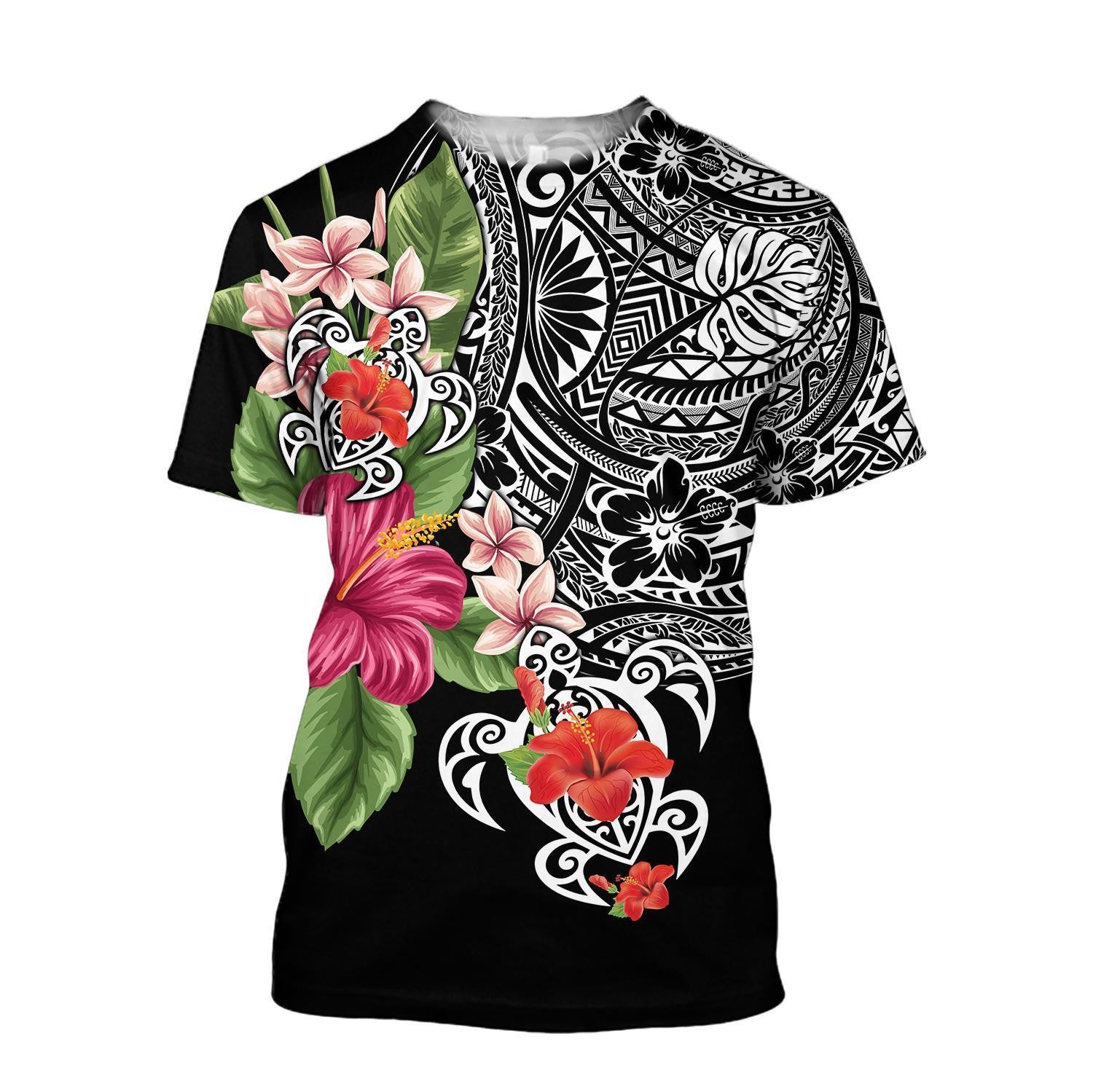 Amazing Polynesian Tattoo & Hibiscus Hoodie Tshirt For Men And Women