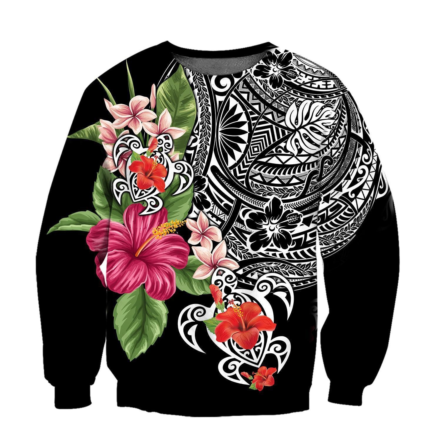 Amazing Polynesian Tattoo & Hibiscus Hoodie Tshirt For Men And Women