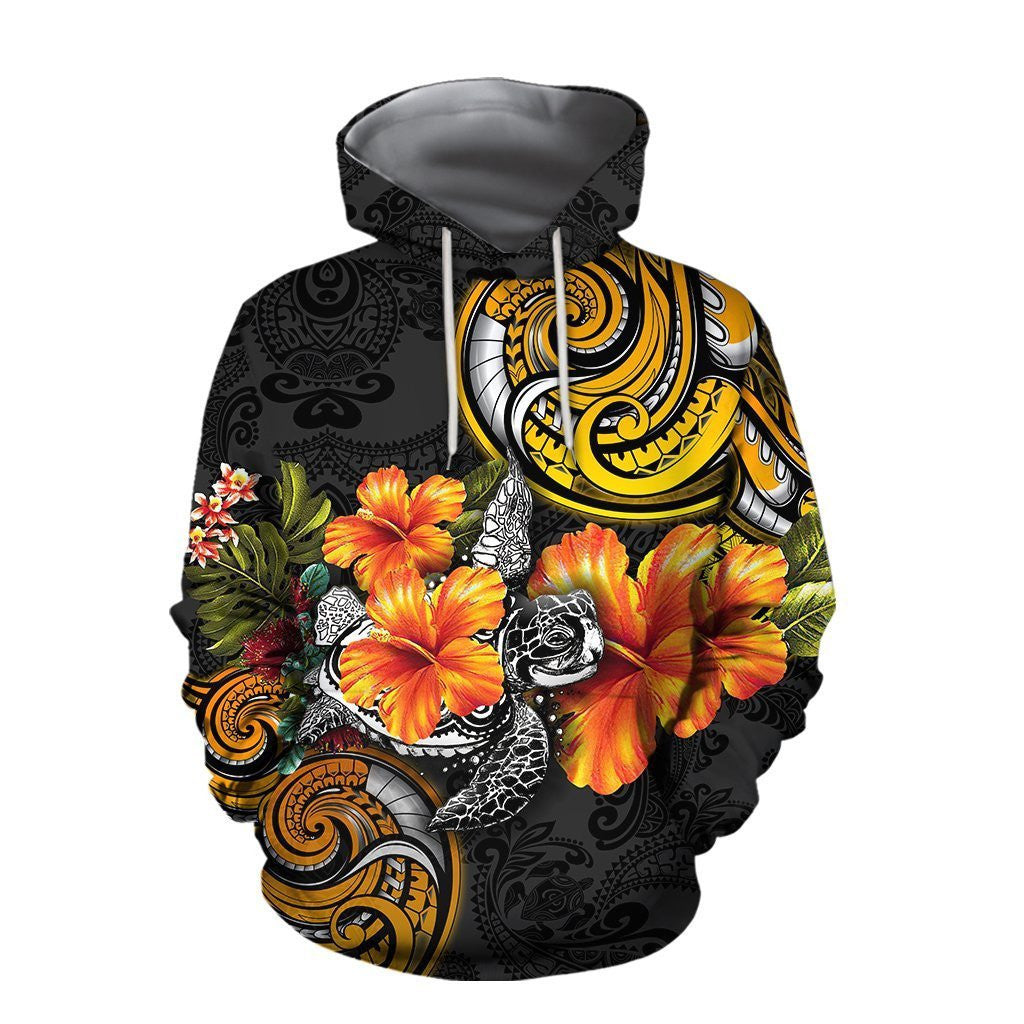 Amazing Polynesian Turtle Hibiscus Hoodie for Men and Women-ML - Amaze Style™