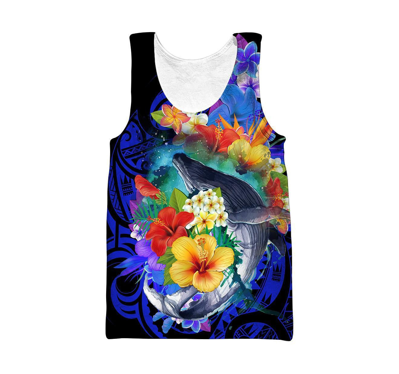 Amazing Kanaka Maoli Humpback Whale With Tropical Flowers Hoodie Tshirt For Men And Women