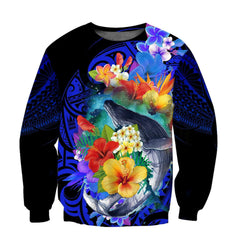 Amazing Kanaka Maoli Humpback Whale With Tropical Flowers Hoodie Tshirt For Men And Women