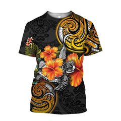 Amazing Polynesian Turtle Hibiscus Hoodie For Men And Women