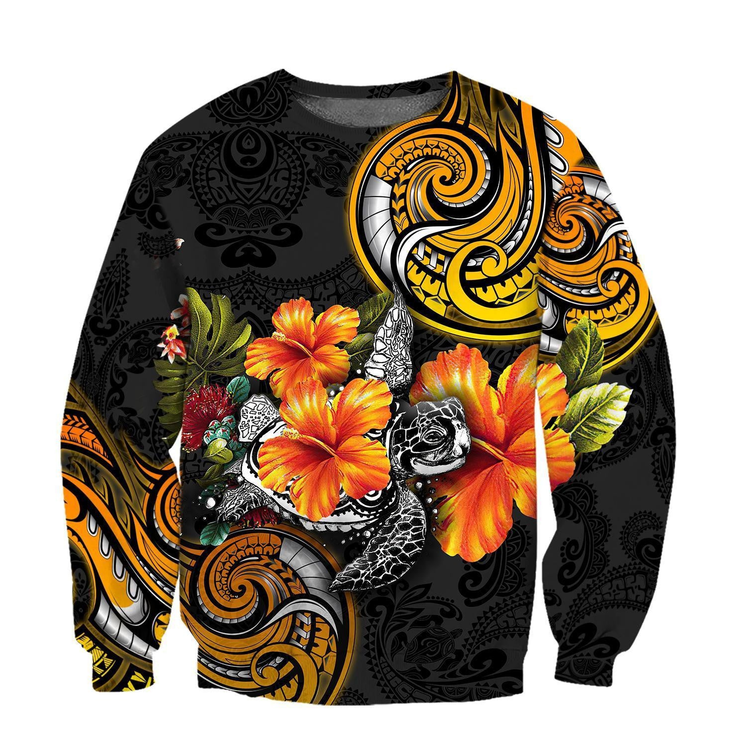 Amazing Polynesian Turtle Hibiscus Hoodie For Men And Women