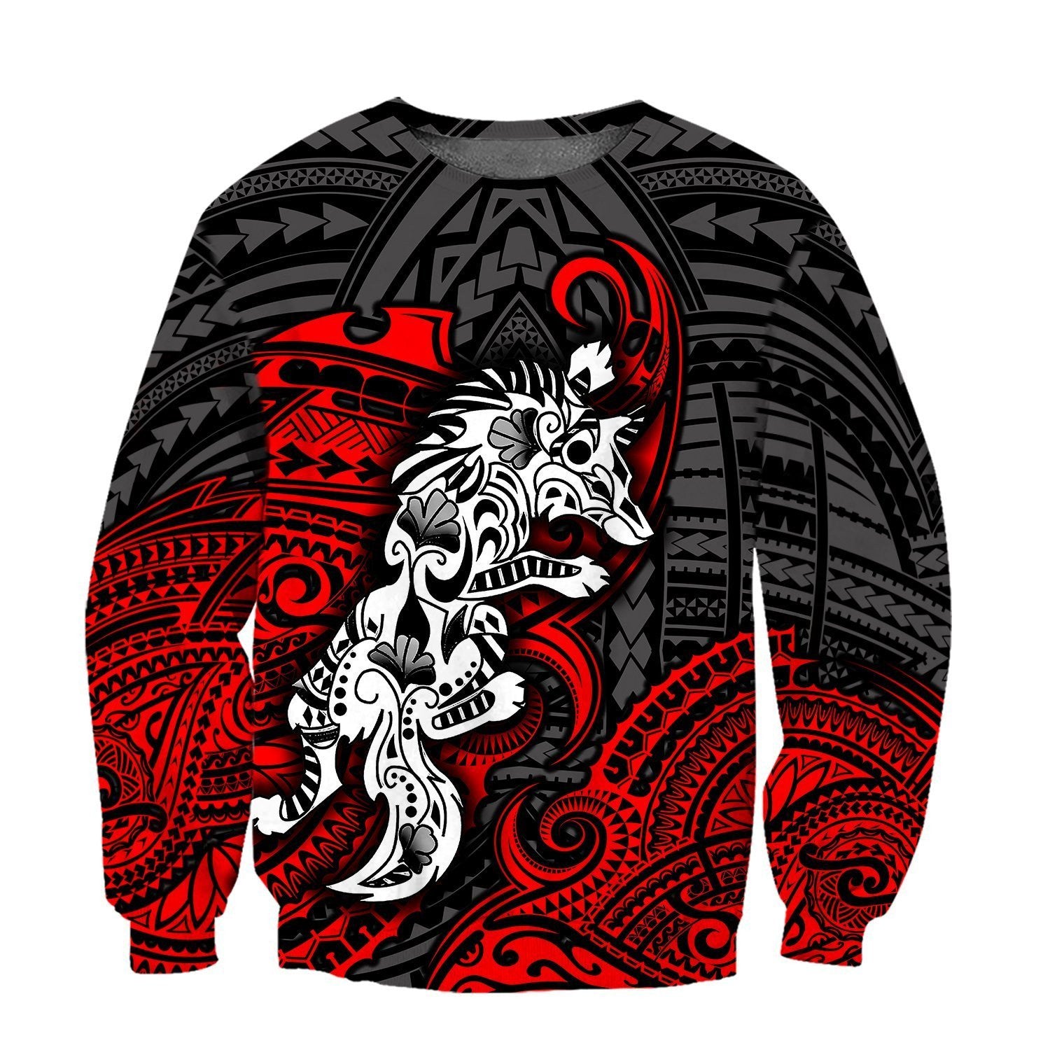 Amazing Polynesian Wolf Tattoo Unisex Hoodie