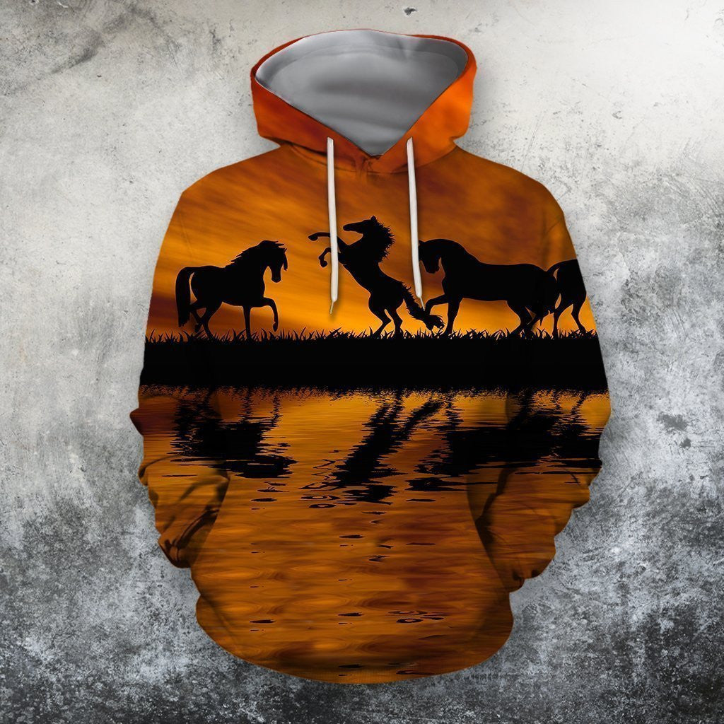 Animals Horse Hoodie 3D All Over Printed